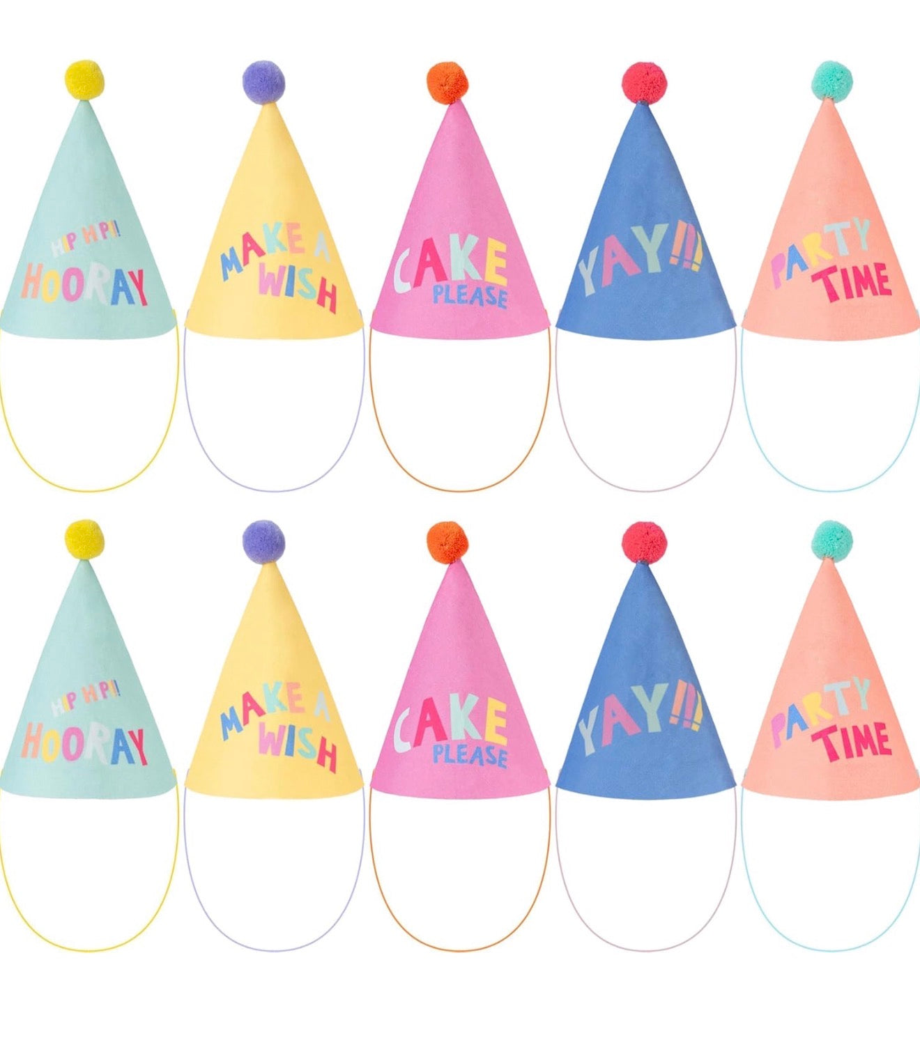 Cheerland 15 Sombreros de fiesta pastel para niños