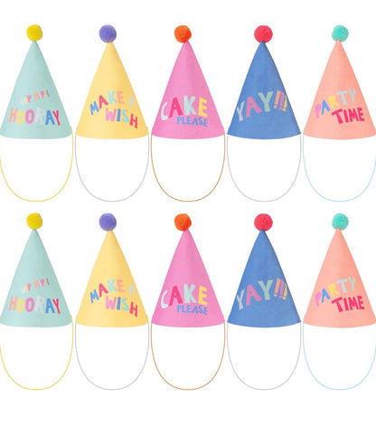 Cheerland 15 Sombreros de fiesta pastel para niños