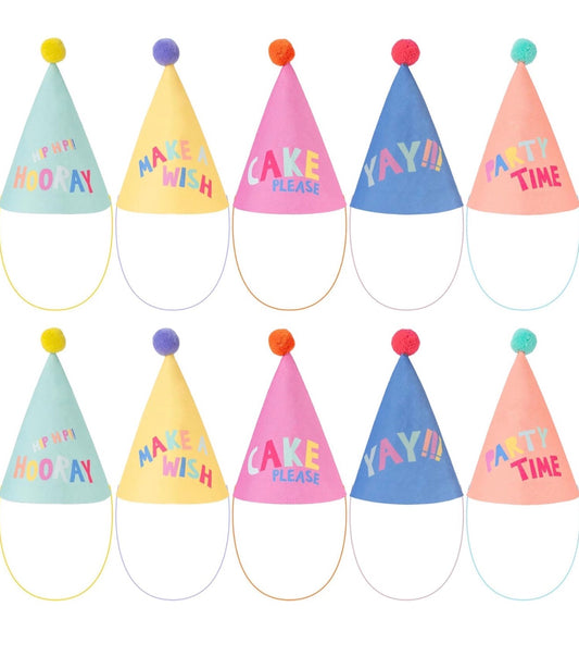 Cheerland 15 Sombreros de fiesta pastel para niños