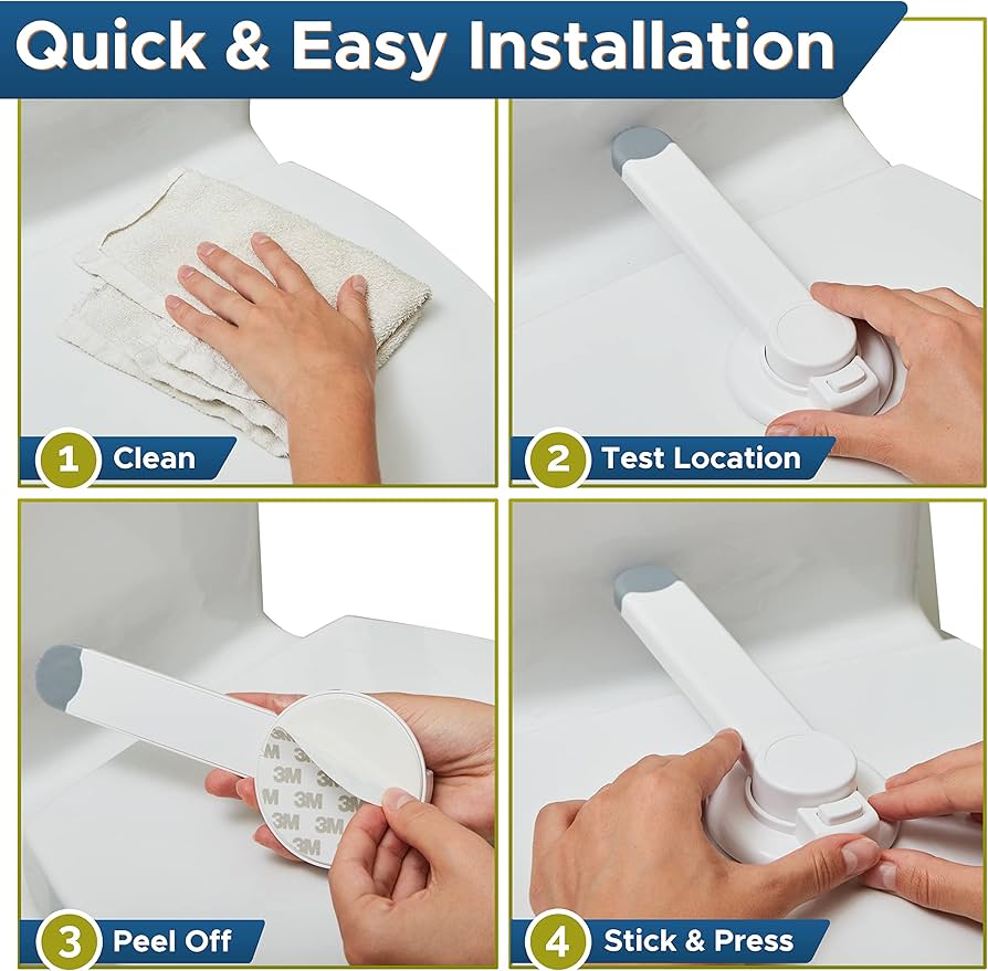 Candados de inodoro a prueba de bebés (paquete de 2) cerradura de tapa de inodoro a prueba de bebés con brazo