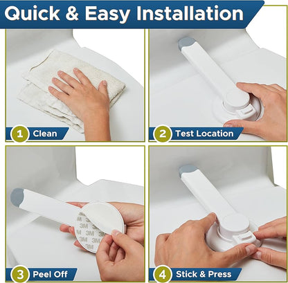 Candados de inodoro a prueba de bebés (paquete de 2) cerradura de tapa de inodoro a prueba de bebés con brazo