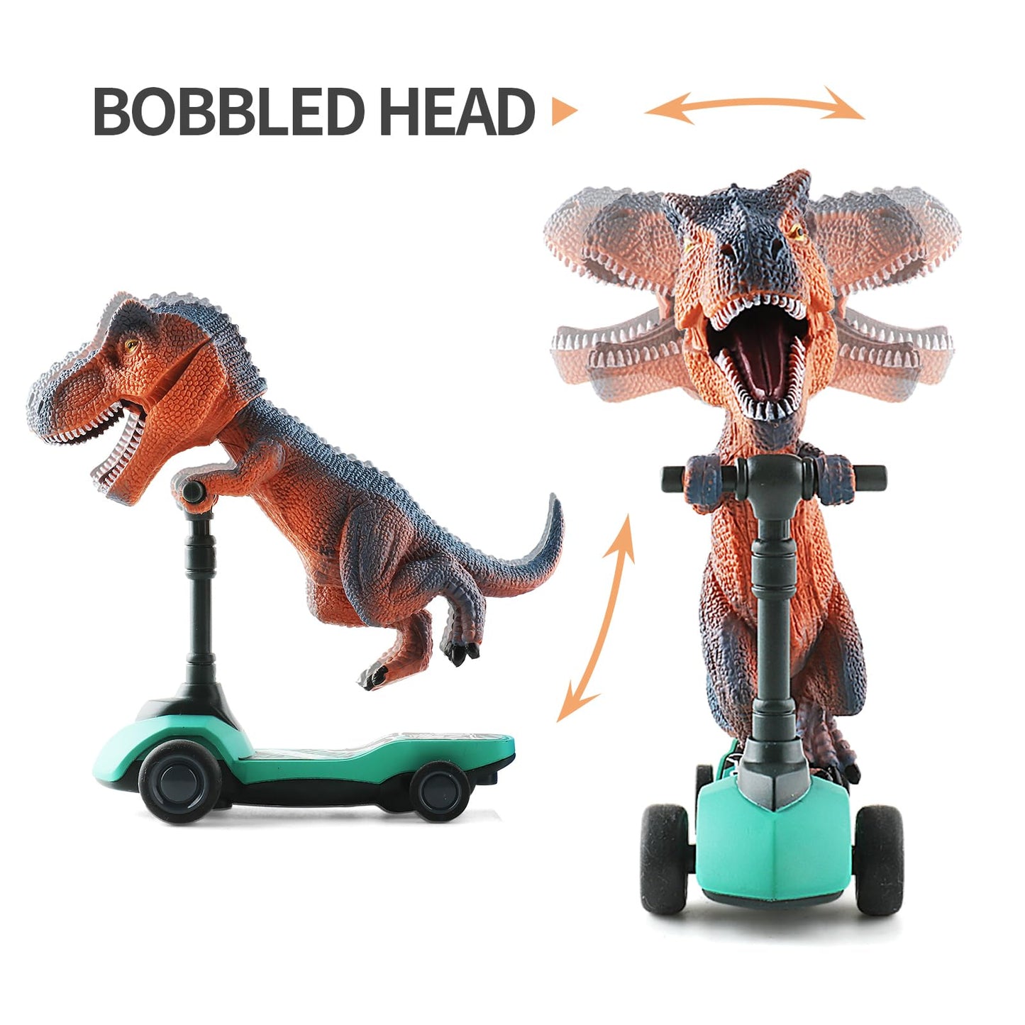 Juguetes de dinosaurio para scooter, autos de tracción hacia atrás