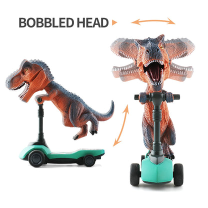 Juguetes de dinosaurio para scooter, autos de tracción hacia atrás