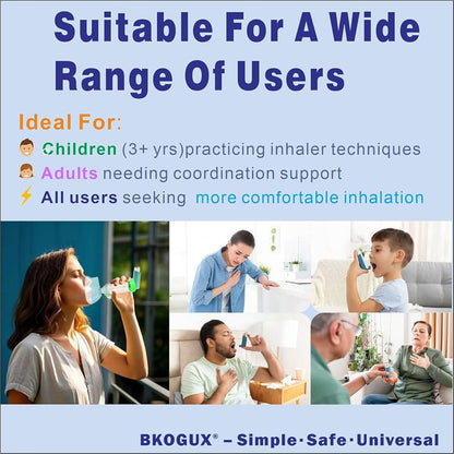 Espaciadores inhaladores fáciles de usar para niños, inhaladores de dosis medida; RTC 21-A