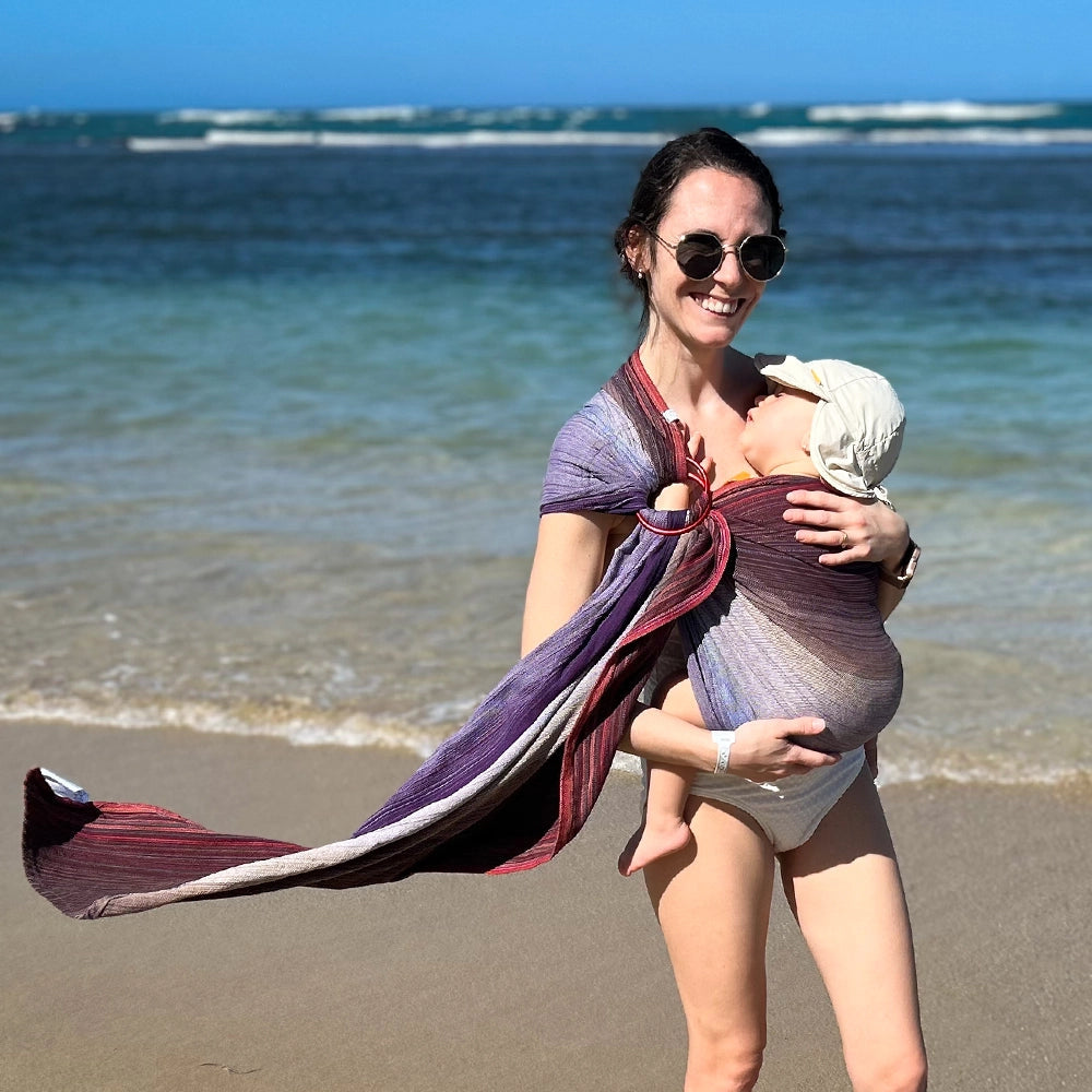 Portabebés de anillas tejido Atardecer