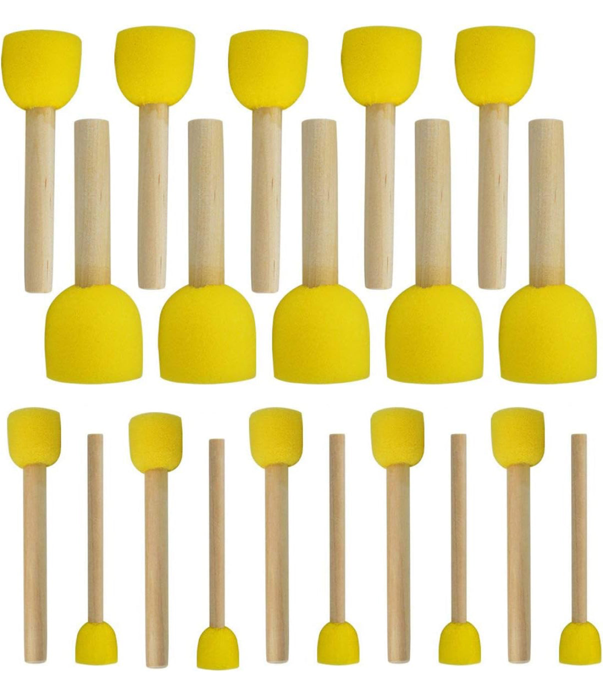 Juego de 20 brochas redondas de tamaño surtido, herramientas de pintura para niños
