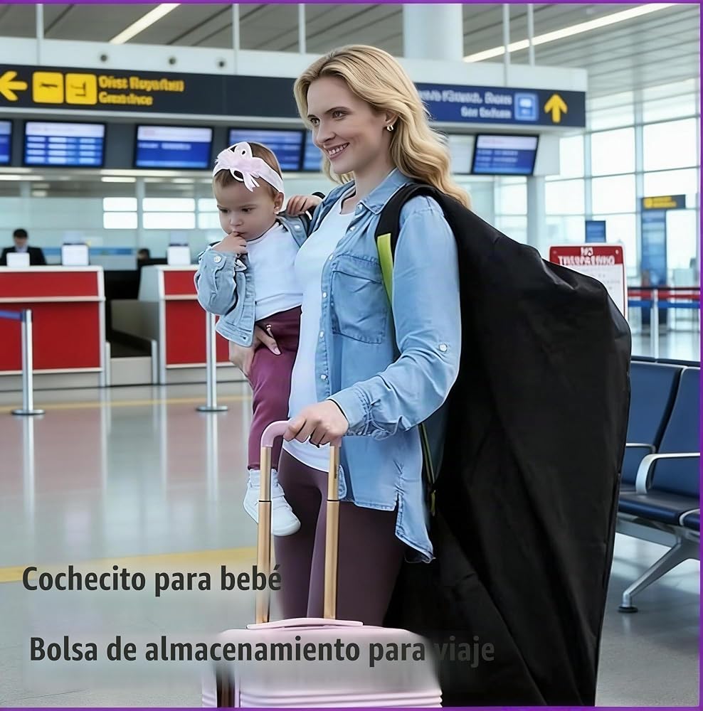 Bolsa de transporte para cochecito de bebé, avión, 120 x 63 x 43 cm, impermeable Oxford