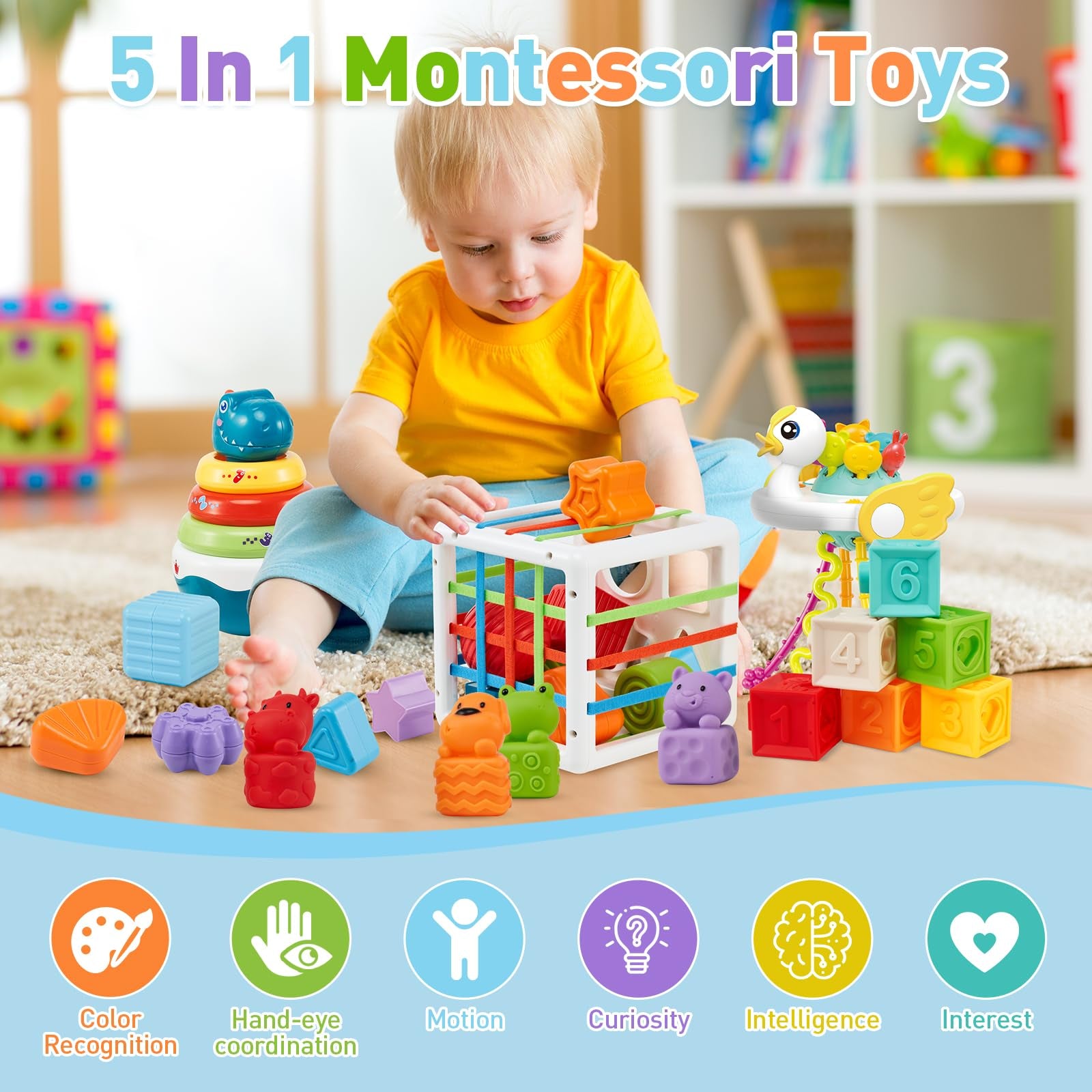 Eners en Montessori Baby Toys, juguetes apilables para niños