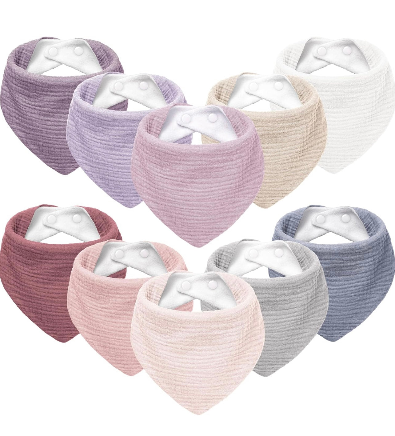 Susurration Baberos de muselina para bebé, paquete de 10 baberos tipo bandana