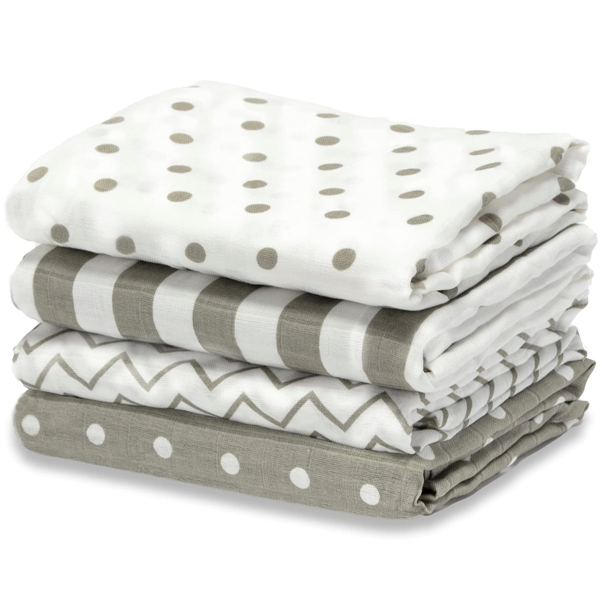 CuddleBug Mantas de muselina para bebé, tamaño grande, 4 pies x 4 pies