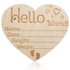 Letrero de anuncio de madera para bebé, placa con forma de corazón