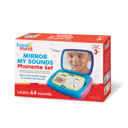 hand2mind Mirror My Sounds - Juego de fonemas, tarjetas flash con sonidos de letras