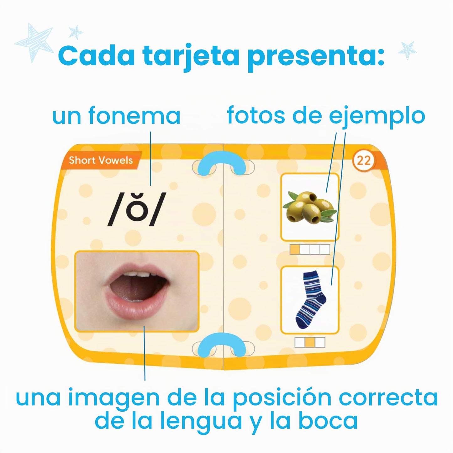 hand2mind Mirror My Sounds - Juego de fonemas, tarjetas flash con sonidos de letras