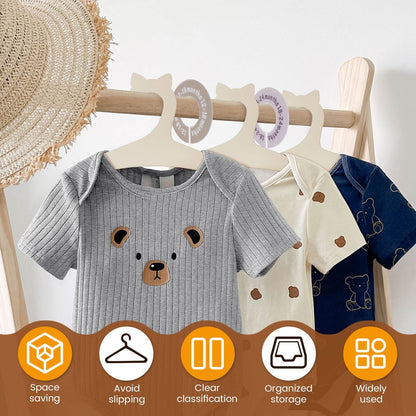 30 perchas de madera para ropa de bebé con 8 divisores de armario