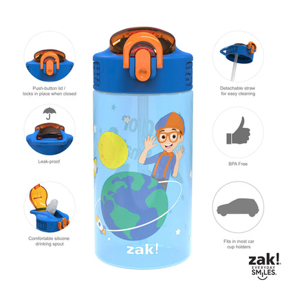 Zak Designs Blippi Botella de agua para niños