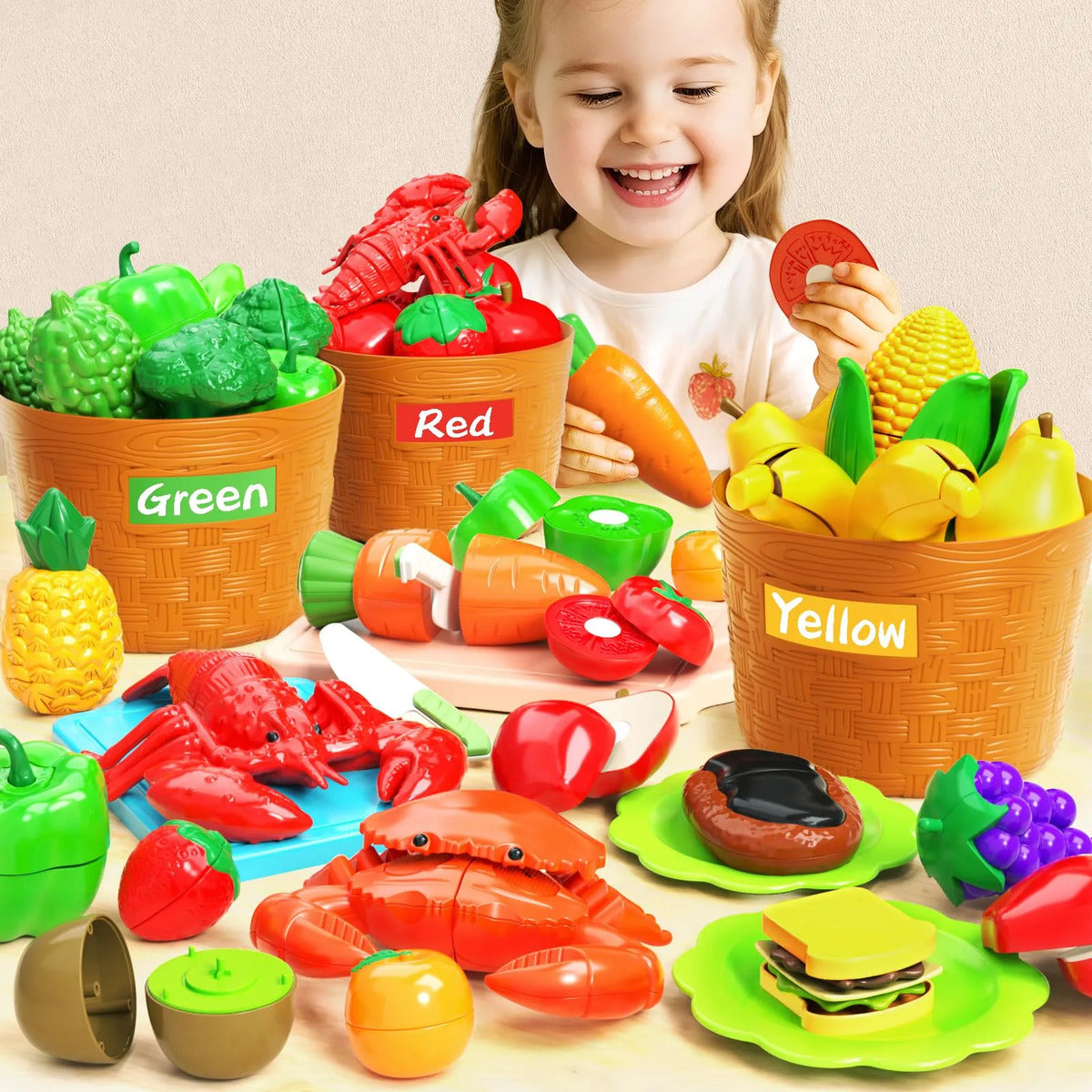 Set de juguetes de comida para cortar Blmukce