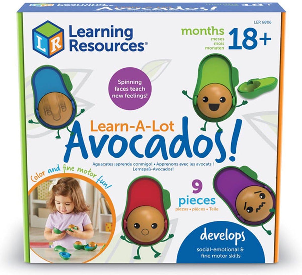 Learning Resources Learn-A-Lot - Aguacates – 9 piezas, a partir de 18 meses