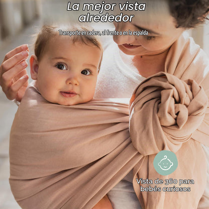 Boba Portabebés Ring Sling de lino, lino de bambú, recién nacido a niño pequeño, peonía de lino