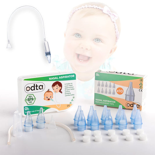 Aspirador nasal reutilizable para bebé con 22 filtros de higiene extra y 12 cabezales de repuesto reutilizables