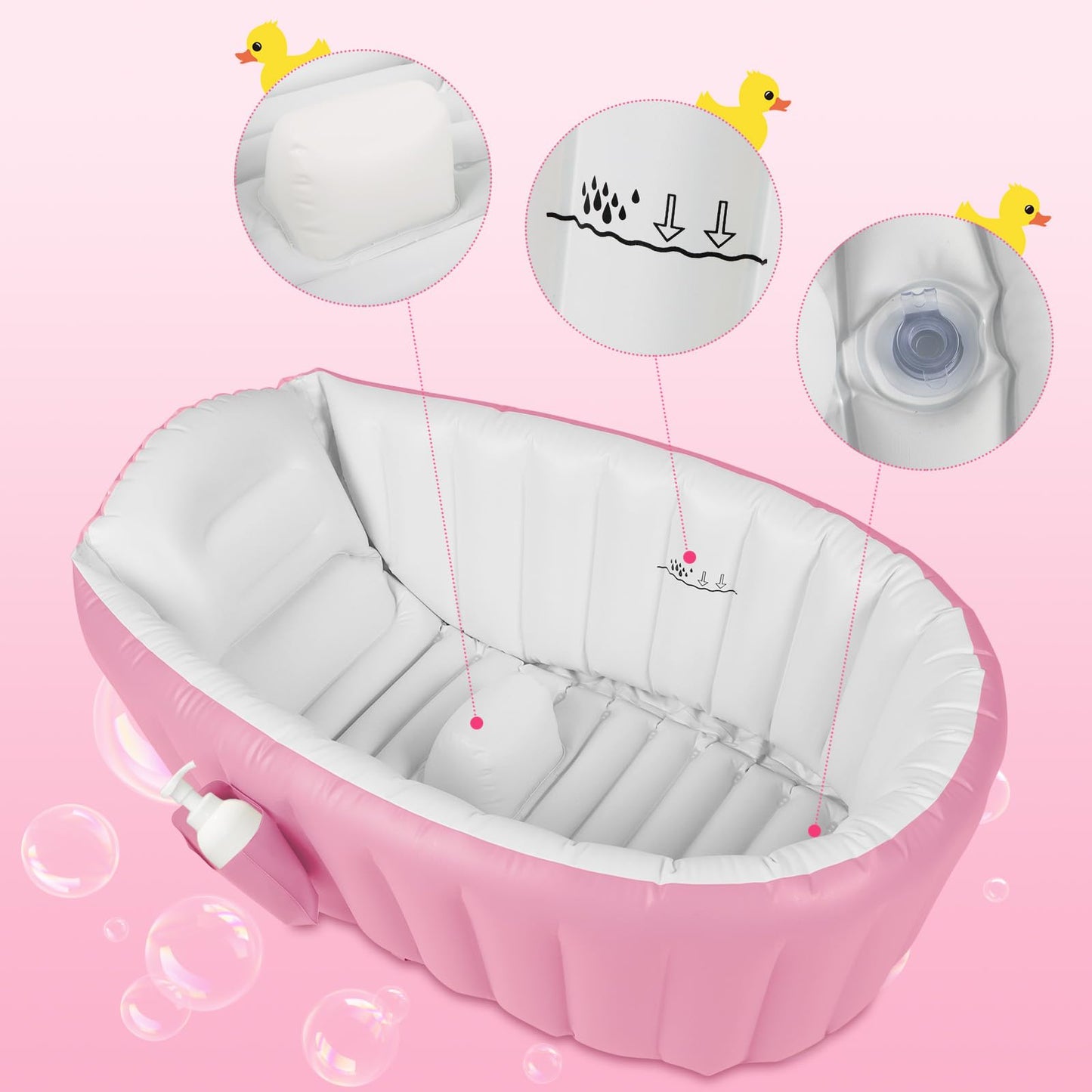Bañera inflable para bebé GYBest, bañera portátil