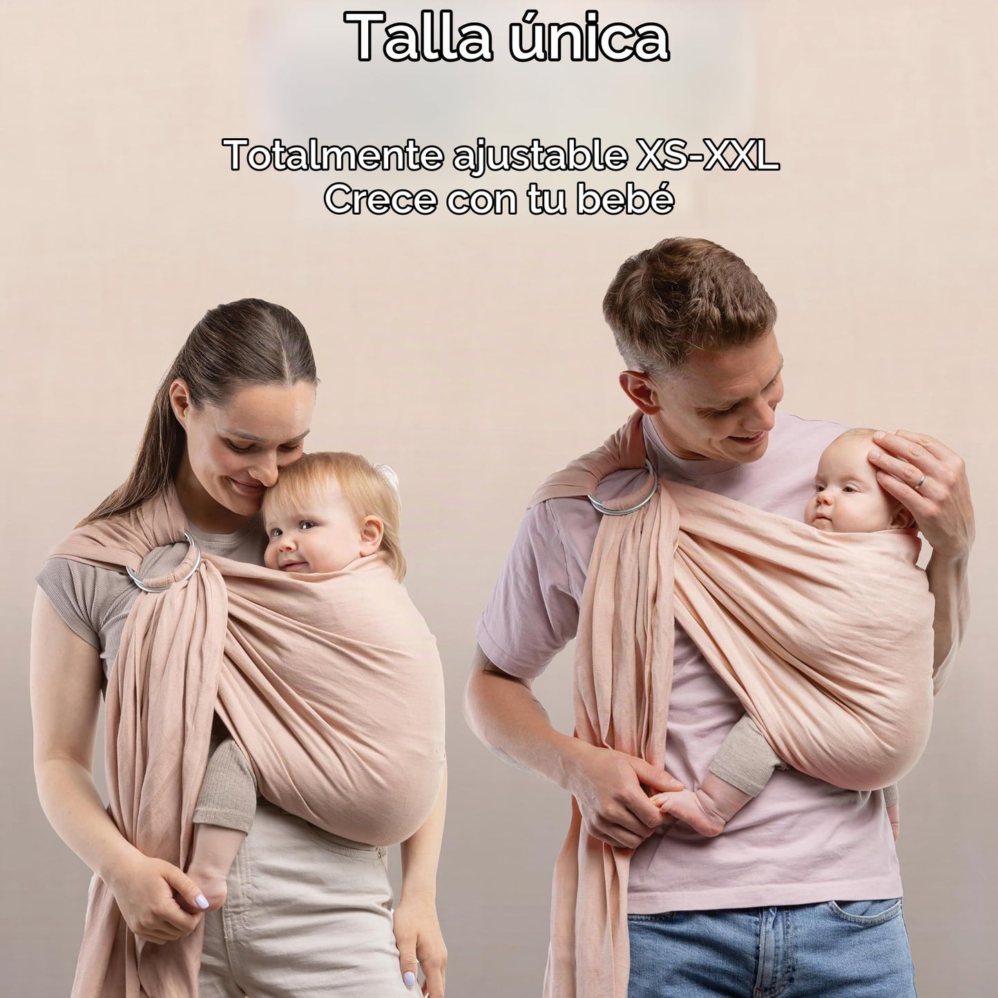 Boba Portabebés Ring Sling de lino, lino de bambú, recién nacido a niño pequeño, peonía de lino