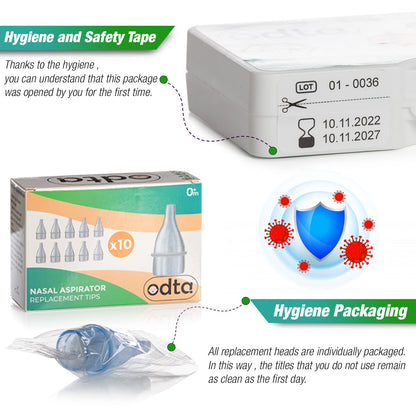 Aspirador nasal reutilizable para bebé con 22 filtros de higiene extra y 12 cabezales de repuesto reutilizables