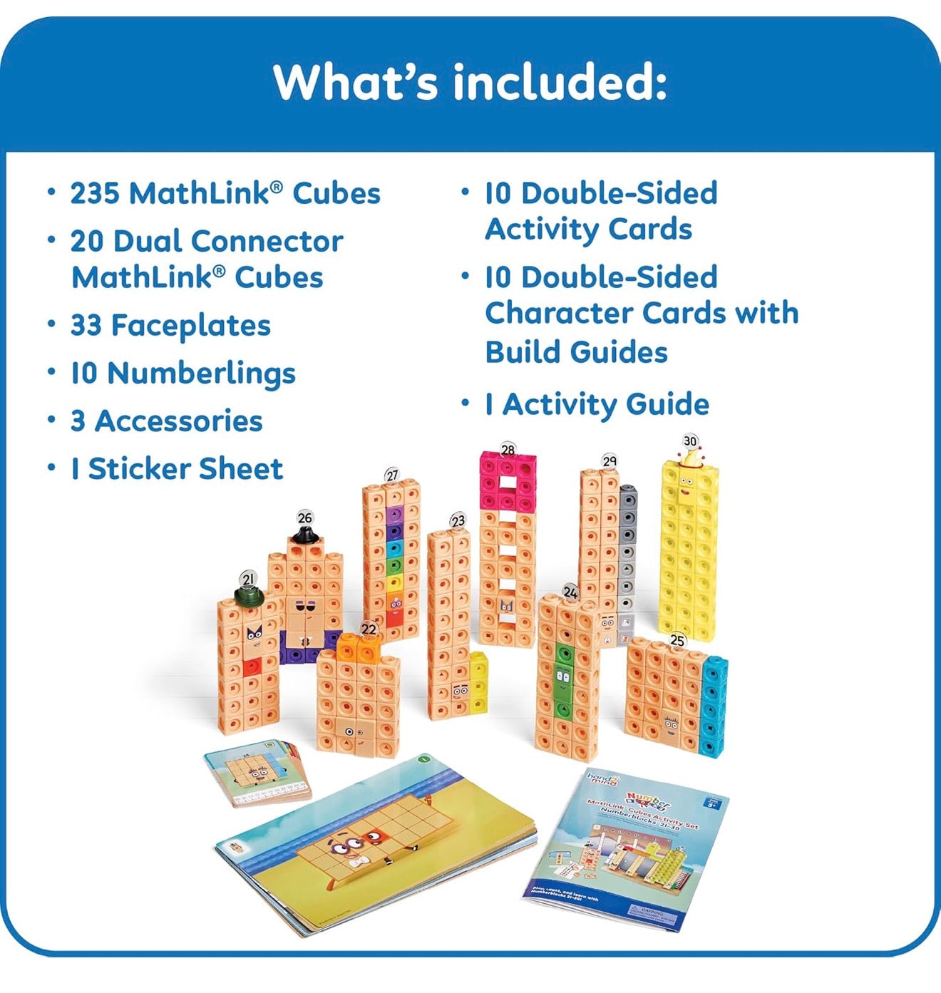 Hand2mind MathLink Cubes Numberblocks 21-30 Juego de actividades