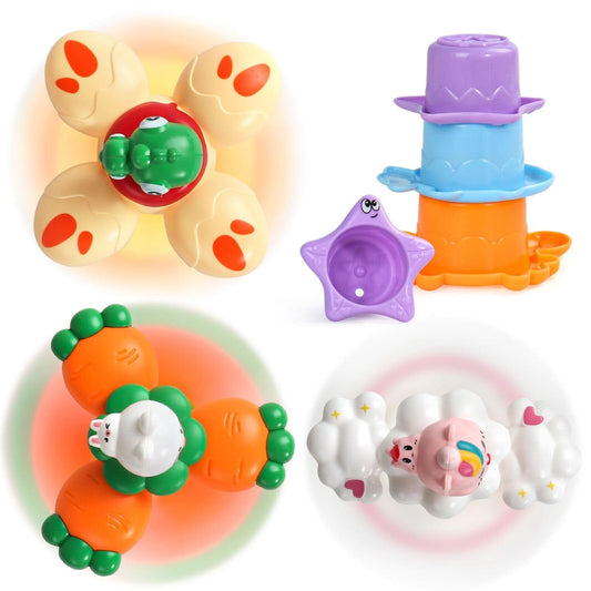 Juguetes de succión de animales 3D para bebés de 12 a 18 meses con taza apilable