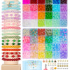 DUDUCOFU Cuentas de vidrio para hacer joyas, 1520 unidades, 48 colores