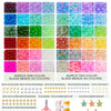 DUDUCOFU Cuentas de vidrio para hacer joyas, 1520 unidades, 48 colores