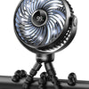 Ventilador portátil para cochecito de viaje, luz nocturna LED con clip