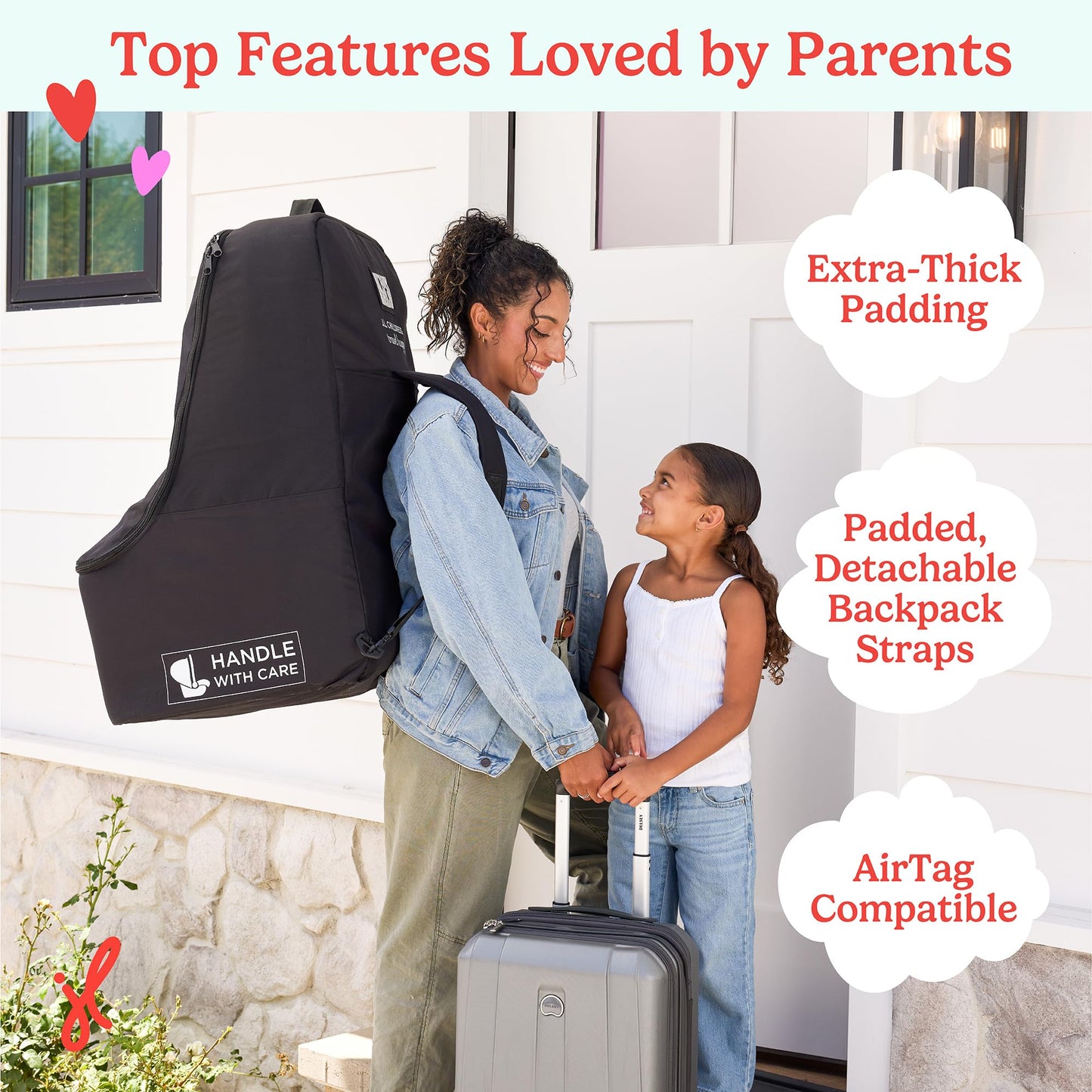 J.L. Childress Mochila acolchada para asiento de coche - Bolsa de viaje para avión