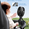 Ventilador portátil para cochecito de viaje, luz nocturna LED con clip