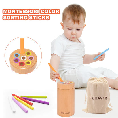 CUHAVER- Juguete de aprendizaje de madera para clasificación de colores