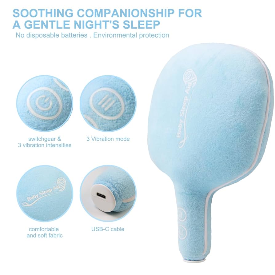 Sueño para bebé, almohadilla de colchón vibratoria, 3 intensidades de vibración y 3 modos de vibración, carga rápida tipo C