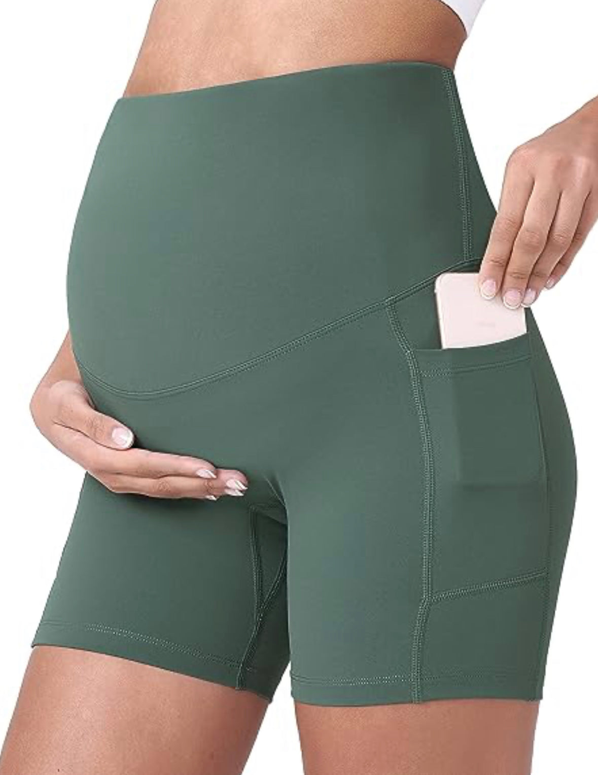 POSHDIVAH - Pantalones cortos de yoga para embarazadas, Talla M