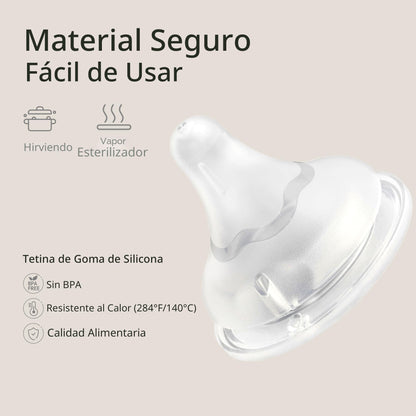 Tetina de silicona Pigeon (L) con línea de agarre, sensación natural, 6+ meses, 4 unidades