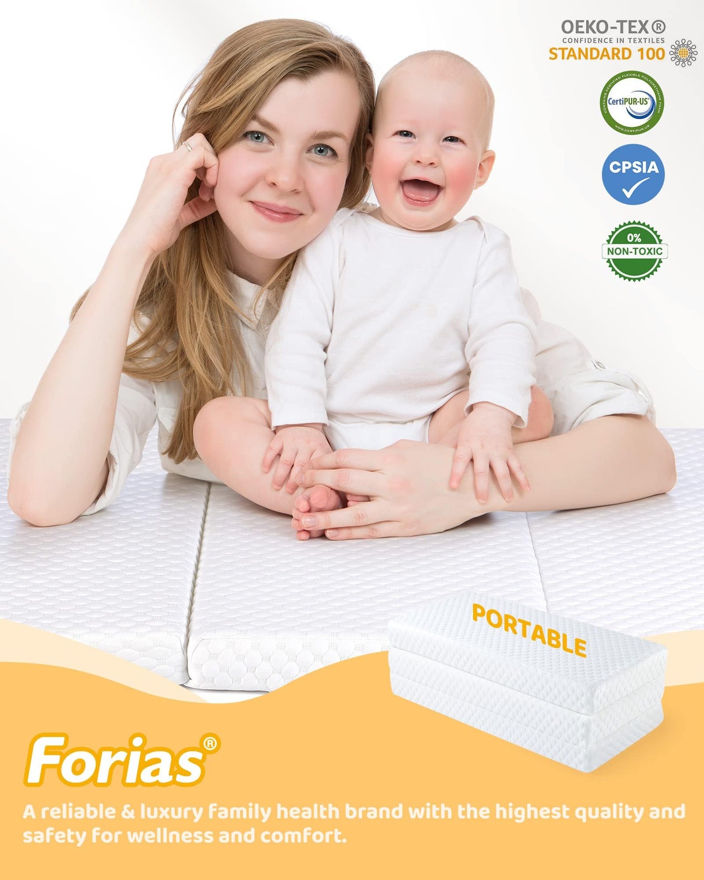 Forias - Colchón de juego y paquete triple, para viajes