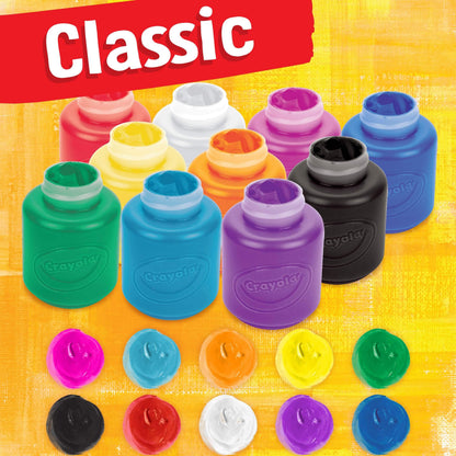 Pintura lavable para niños Crayola, colores surtidos, paquete de 10