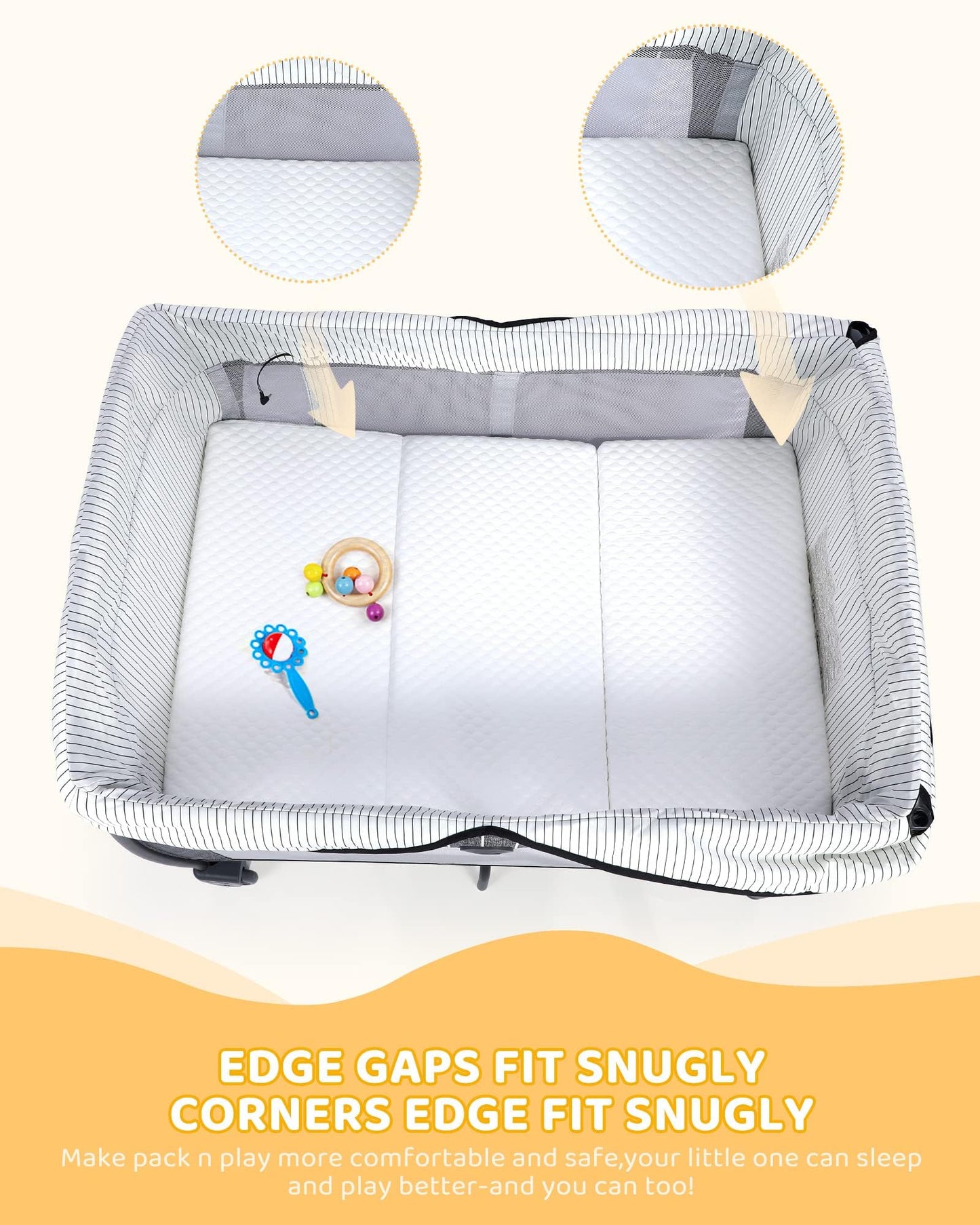 Forias - Colchón de juego y paquete triple, para viajes