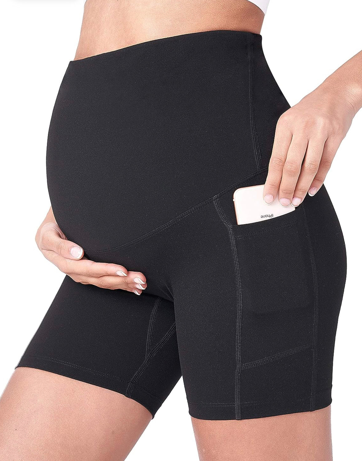 POSHDIVAH - Pantalones cortos de yoga para embarazadas, Talla M