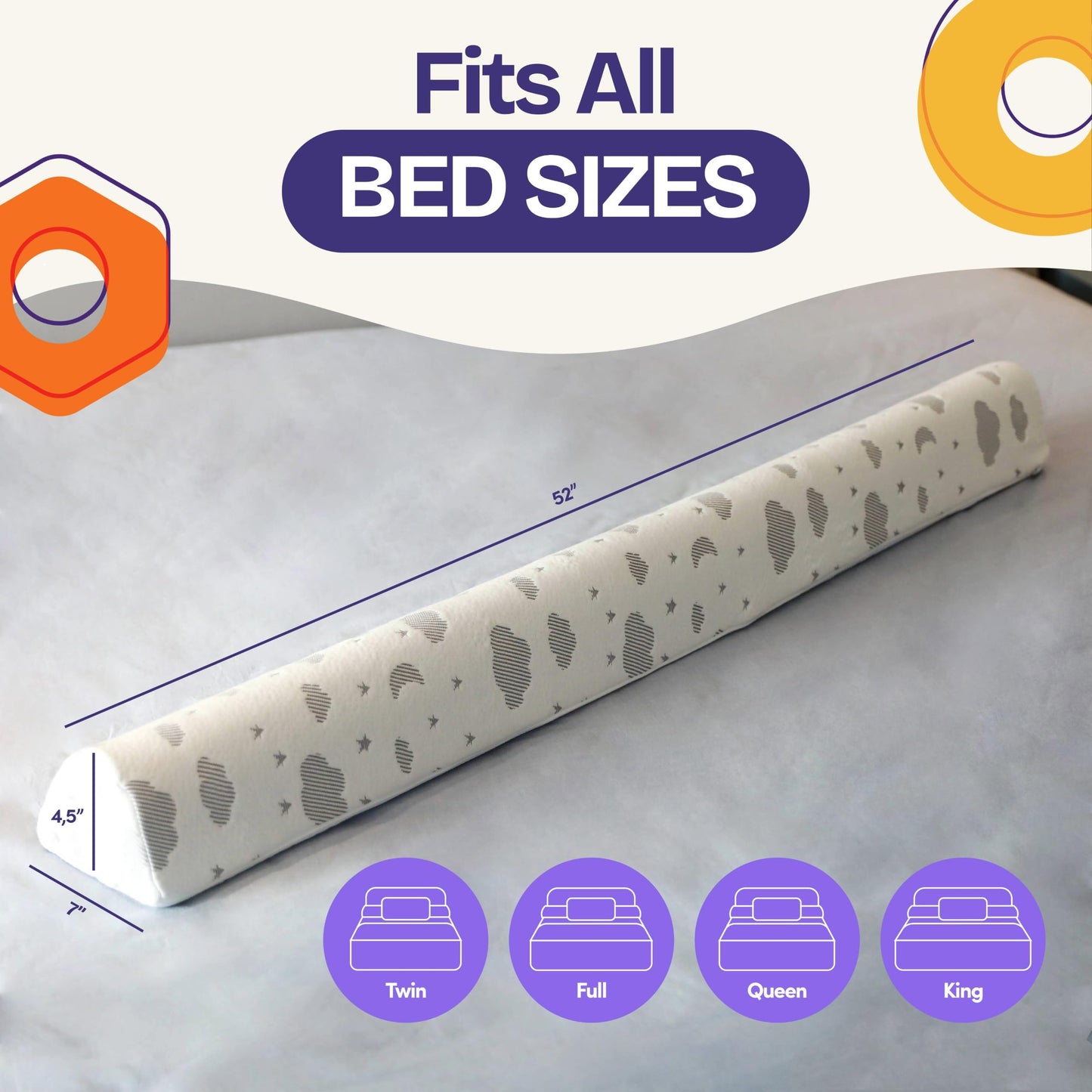 ComfyBumpy Protector de cama para niños pequeños de 52 x 5 pulgadas