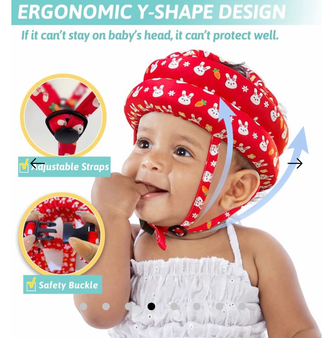 Casco para gatear | Protector de cabeza para bebé