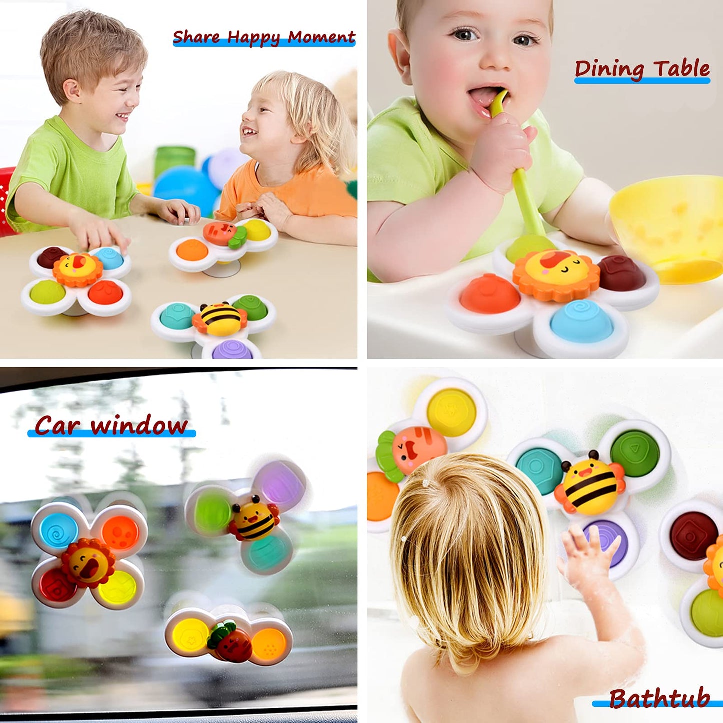 Juguetes giratorios con ventosa para bebés