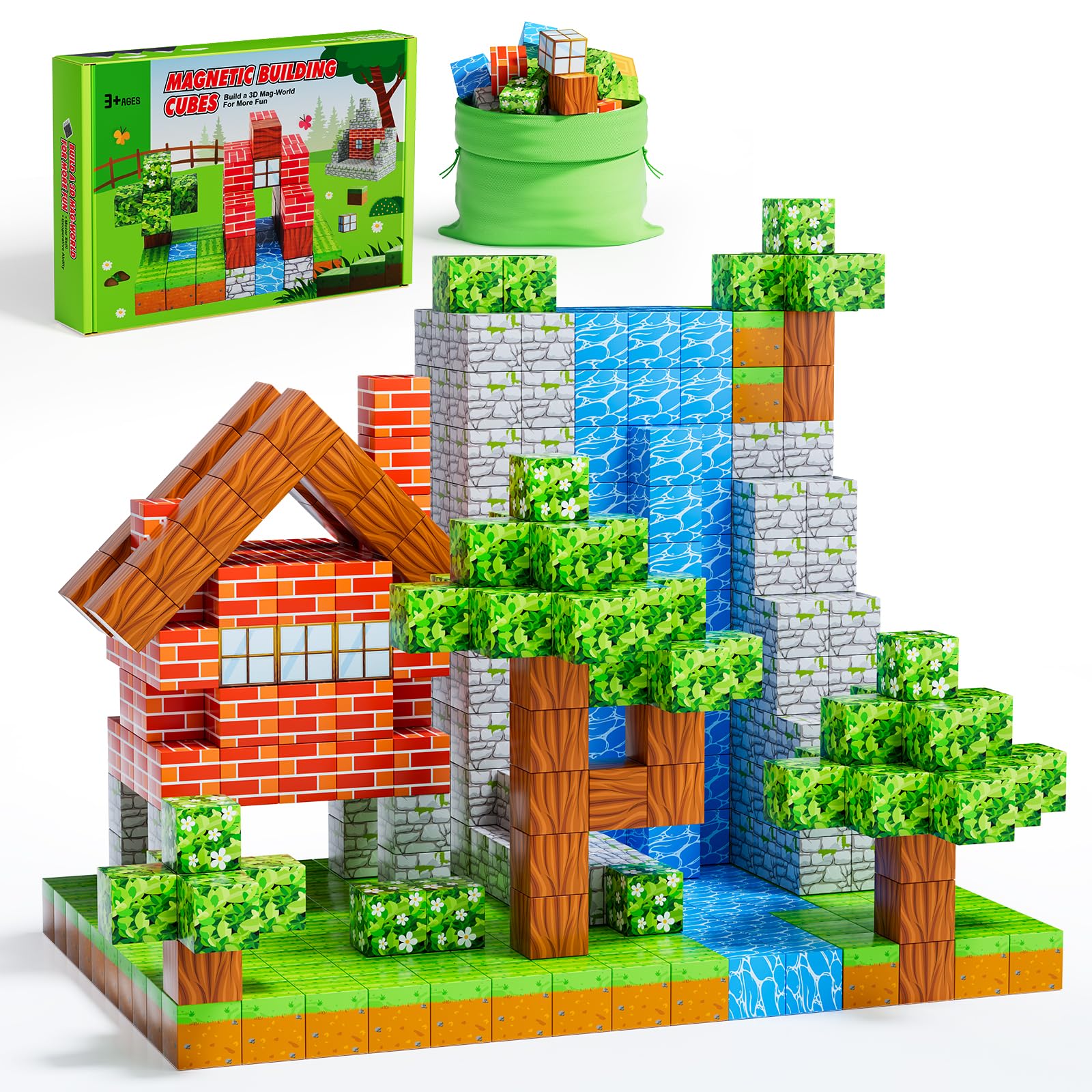 Bloques magnéticos – Build Magnet World Edition, 48 piezas