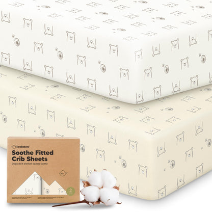 KeaBabies Paquete de 2 sábanas orgánicas para cuna, sábana bajera ajustable de 52 x 28 pulgadas