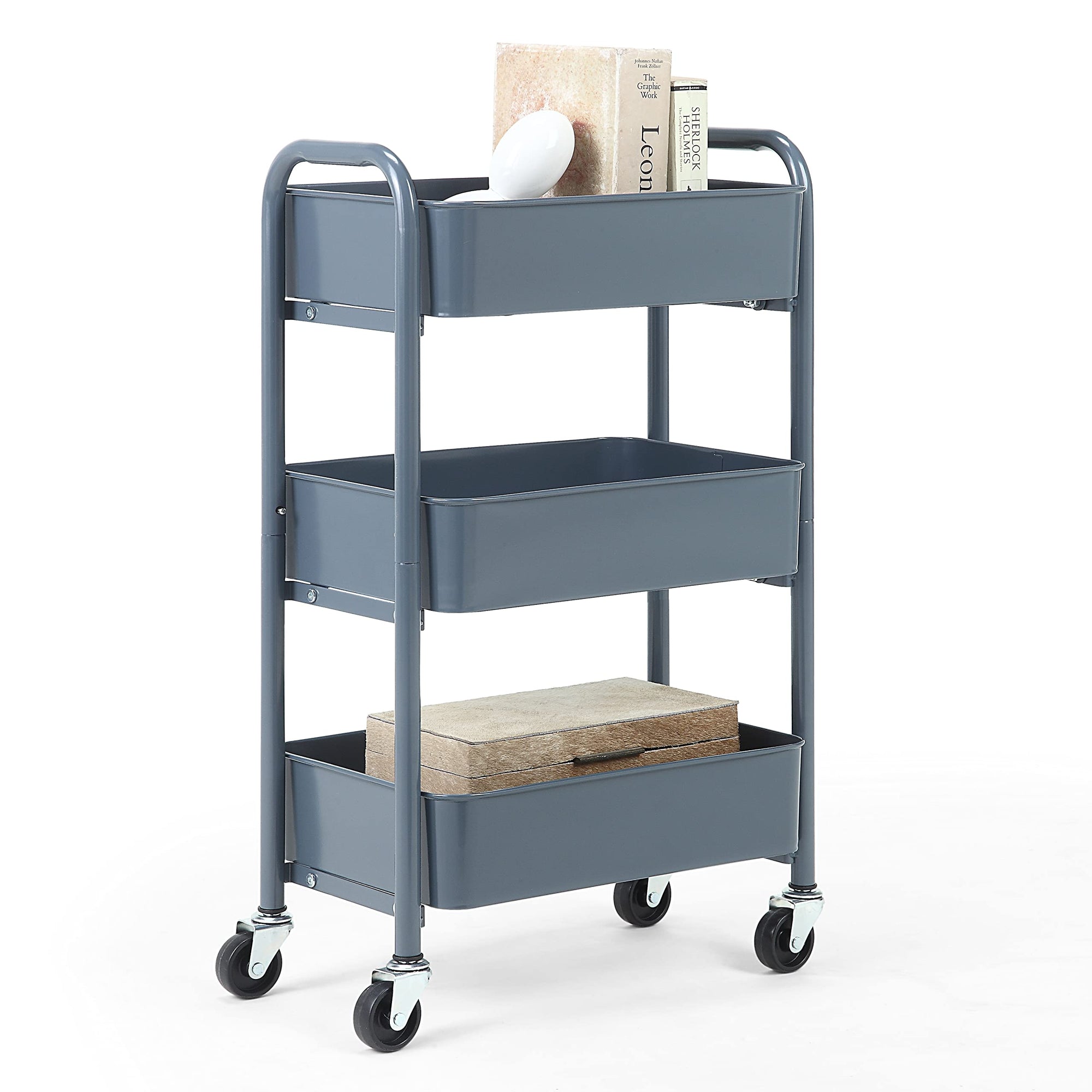 SunnyPoint Organizador de almacenamiento de metal compacto y delicado de 3 niveles
