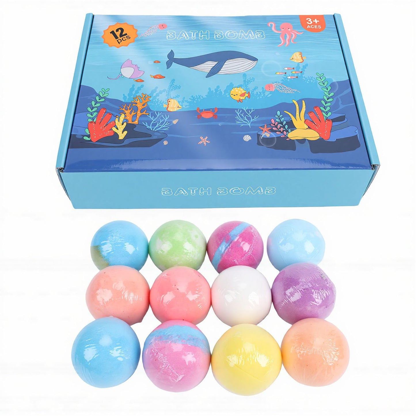 Bolas de Sal de Baño Juguete Sorpresa Bomba de Baño Fizzers de para Niños 12 Piezas