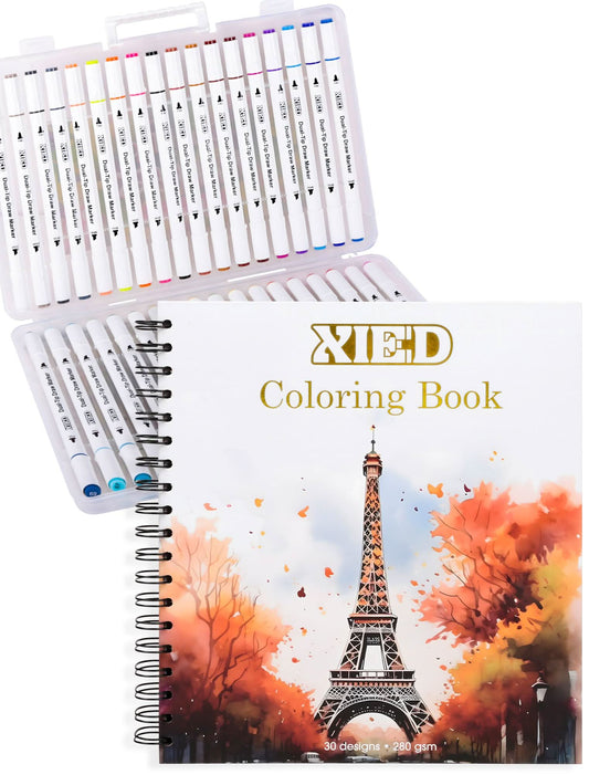 Libro para colorear para adultos sin estrés con marcadores