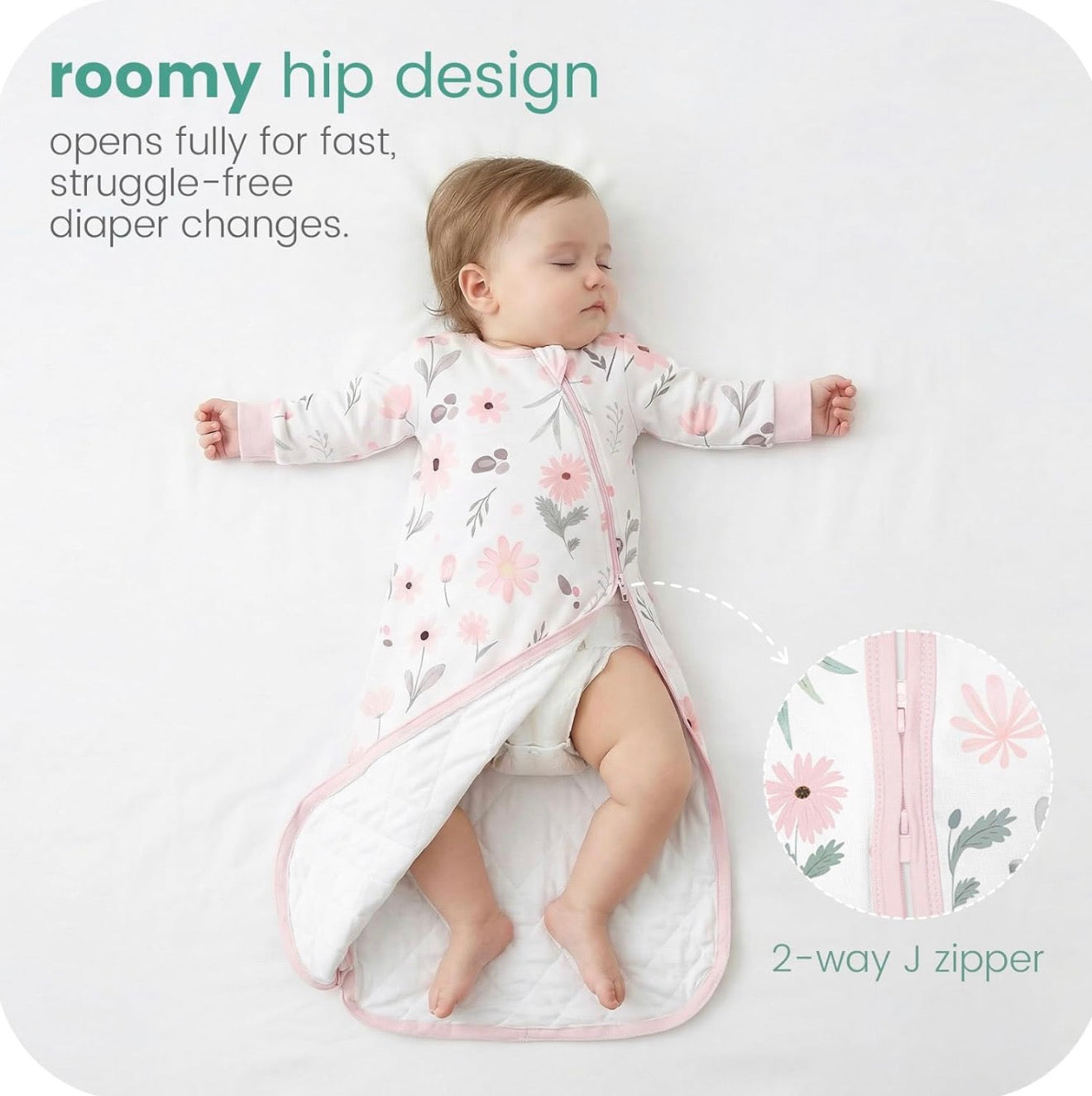 Saco de dormir para bebé de manga larga 1.0 TOG, 6-18 meses